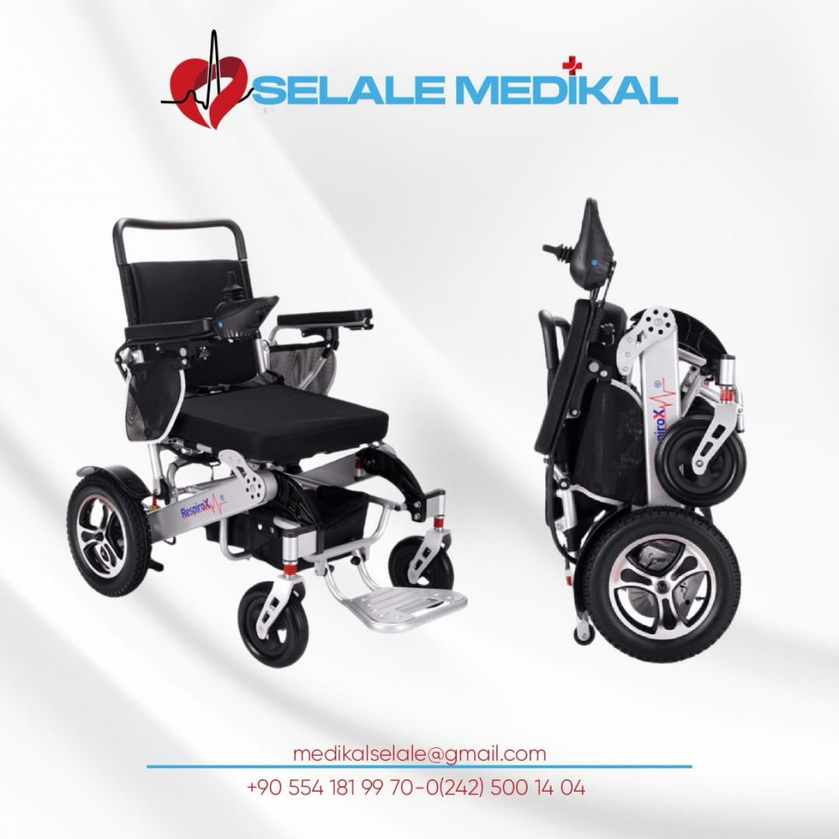 RESPİROX BC-EA9000 OTOMATİK KATLANIR LİTYUM BATARYALI UZAKTAN KUMANDALI AKÜLÜ TEKERLEKLİ SANDALYE